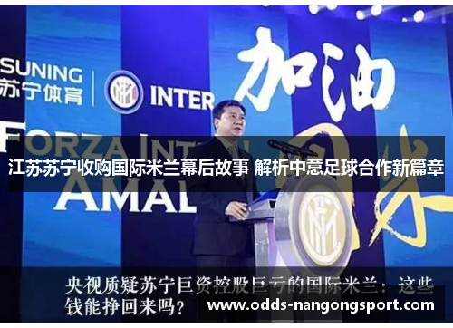 江苏苏宁收购国际米兰幕后故事 解析中意足球合作新篇章