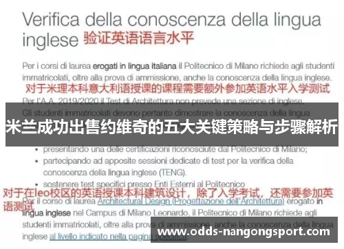 米兰成功出售约维奇的五大关键策略与步骤解析